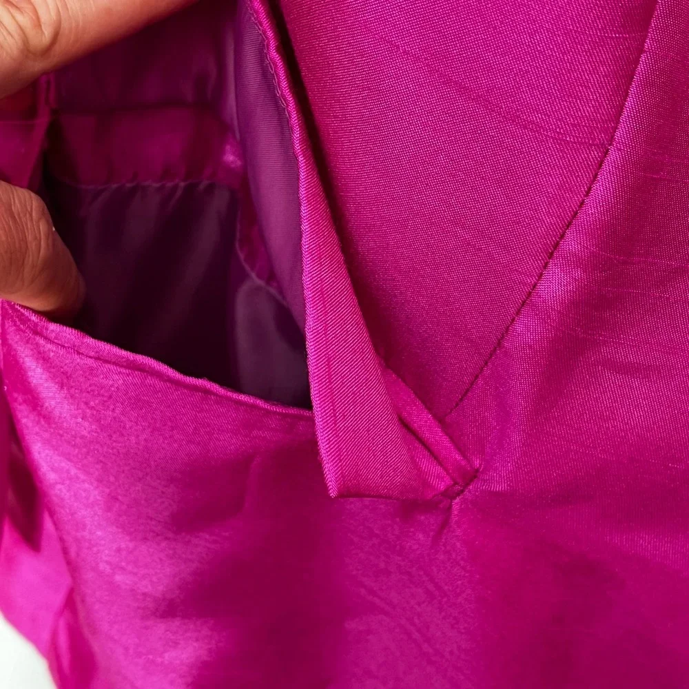 Emily Womens Magenta Pink Skirt Suit Set Rhinestone Buttons Plus‎ Size 18W